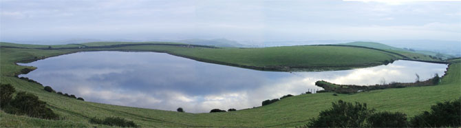 Panoramic view of Knottallow Tarn